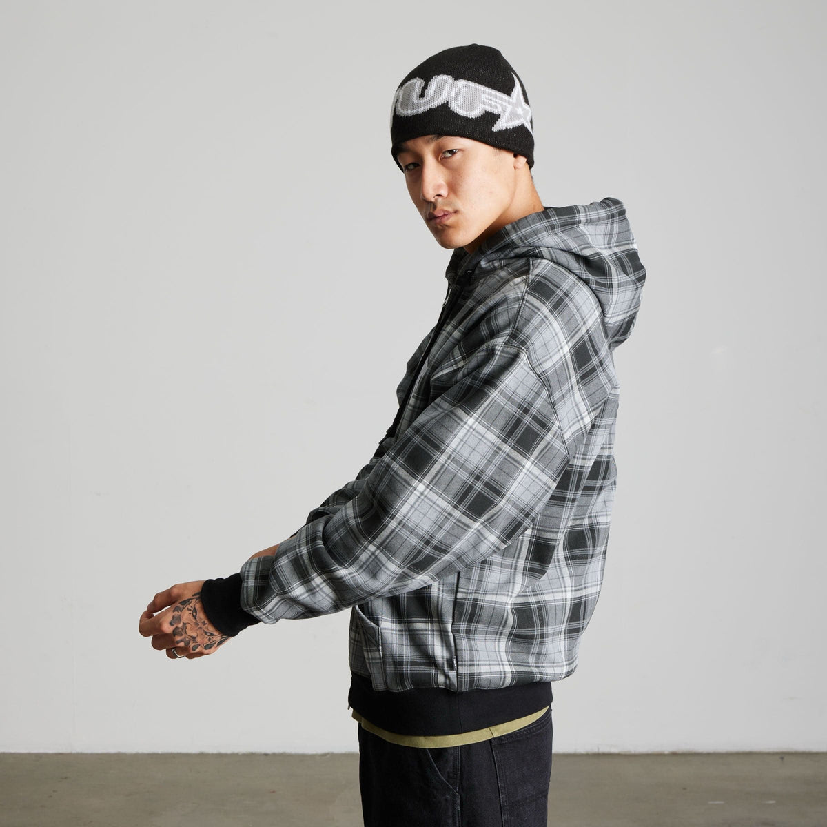 huf felpe Arch Plaid Fz Heavyweight Hoodie