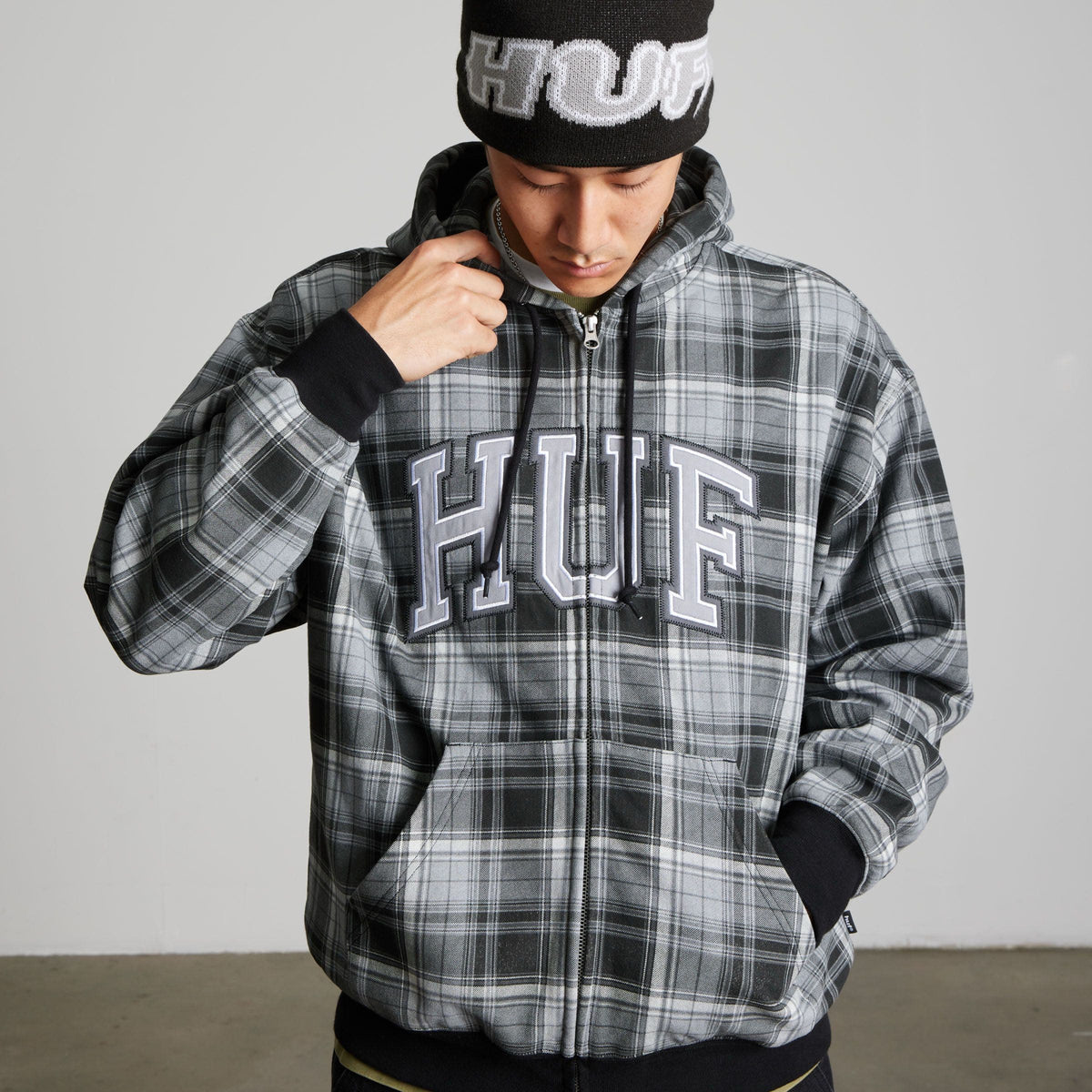 huf felpe Arch Plaid Fz Heavyweight Hoodie