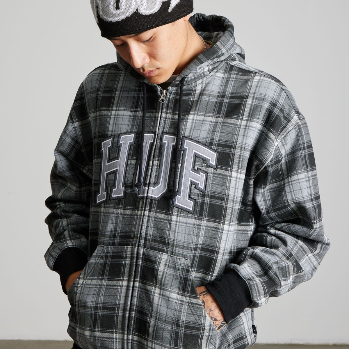 huf felpe Arch Plaid Fz Heavyweight Hoodie