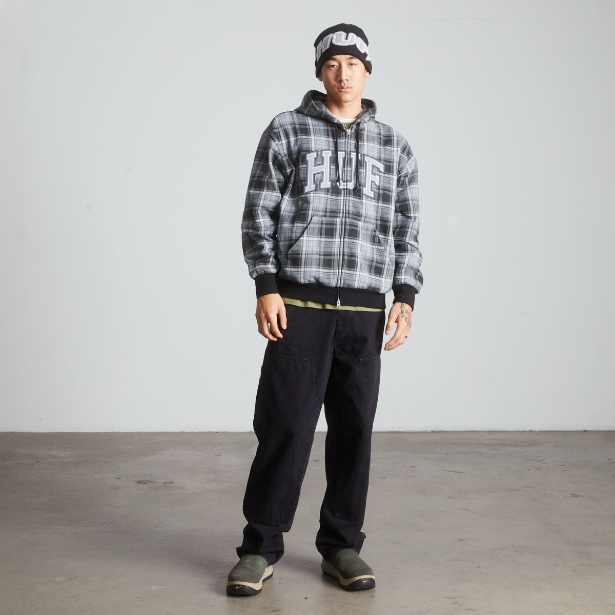huf felpe Arch Plaid Fz Heavyweight Hoodie