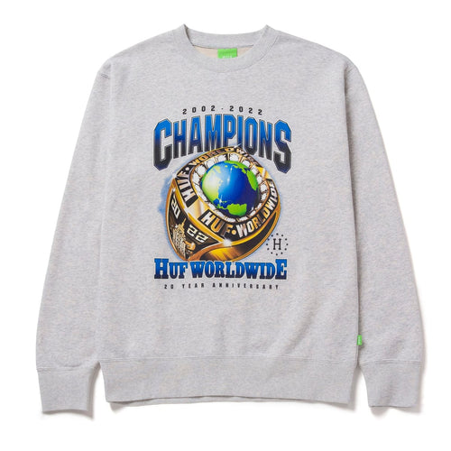 felpe huf CHAMPIONS CREWNECK - ATHLETIC HEATHER