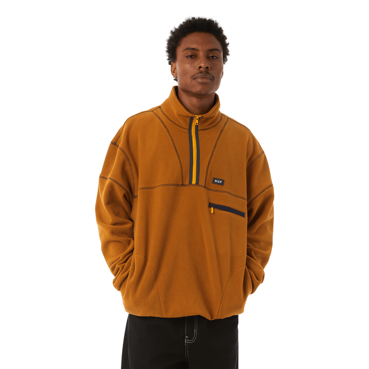 huf felpe ELYSIAN QUARTER ZIP FLEECE