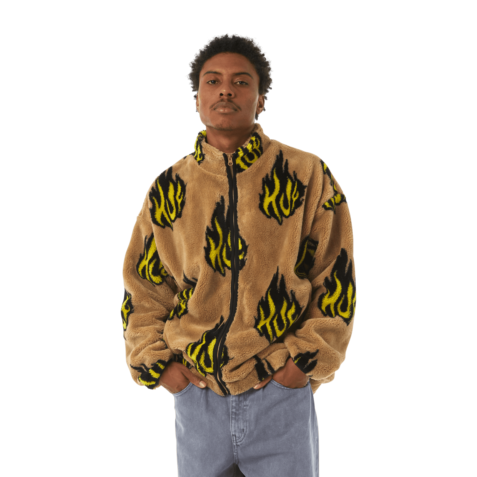 huf felpe FLAMIN ZIP SHERPA FLEECE