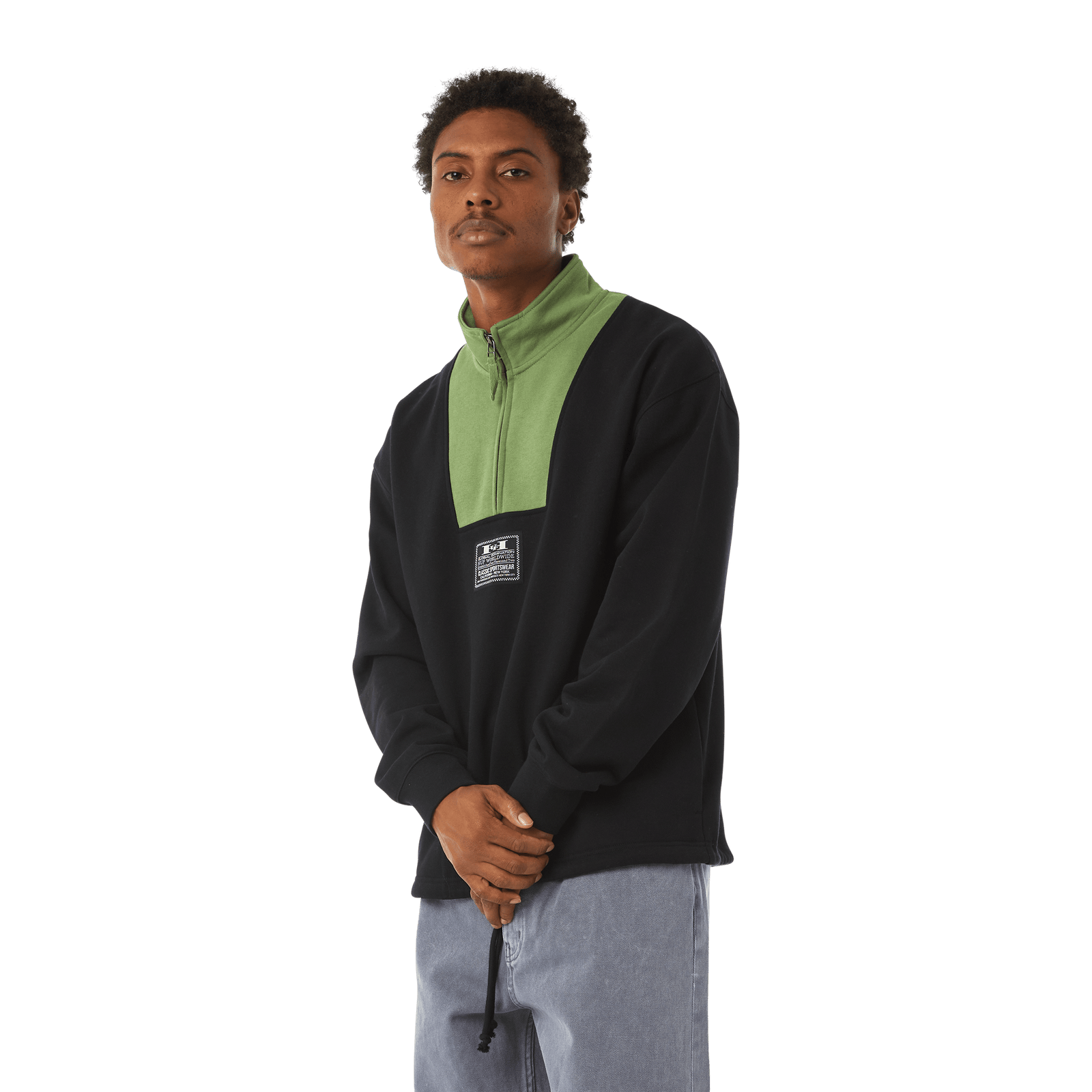 huf felpe HARRISON 1 4 ZIP FLEECE
