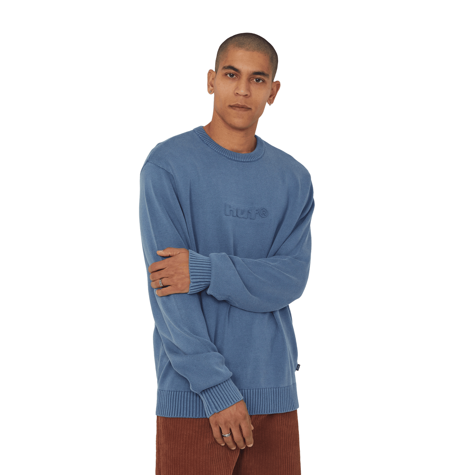 huf felpe Pacific Wash Embossed Crewneck