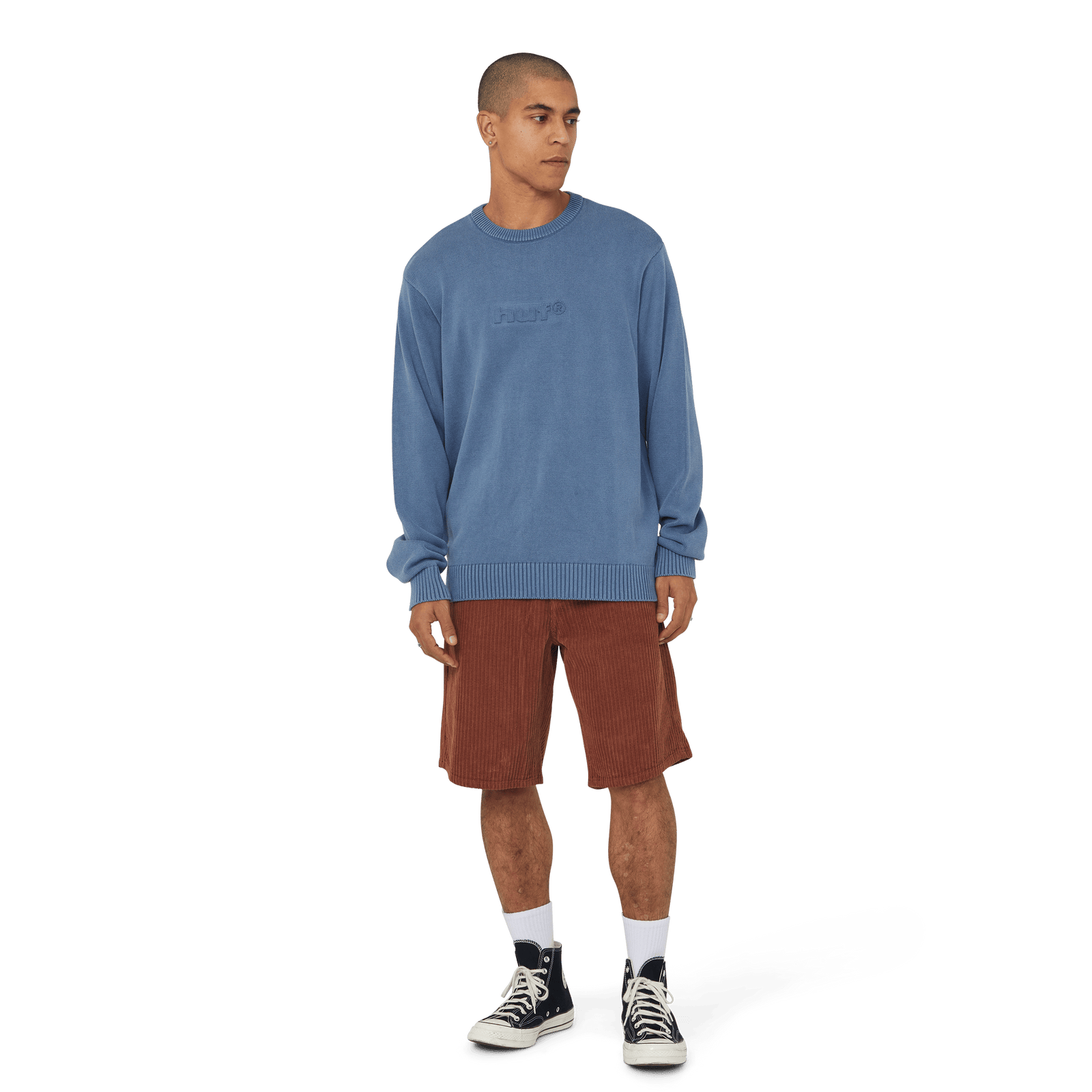 huf felpe Pacific Wash Embossed Crewneck