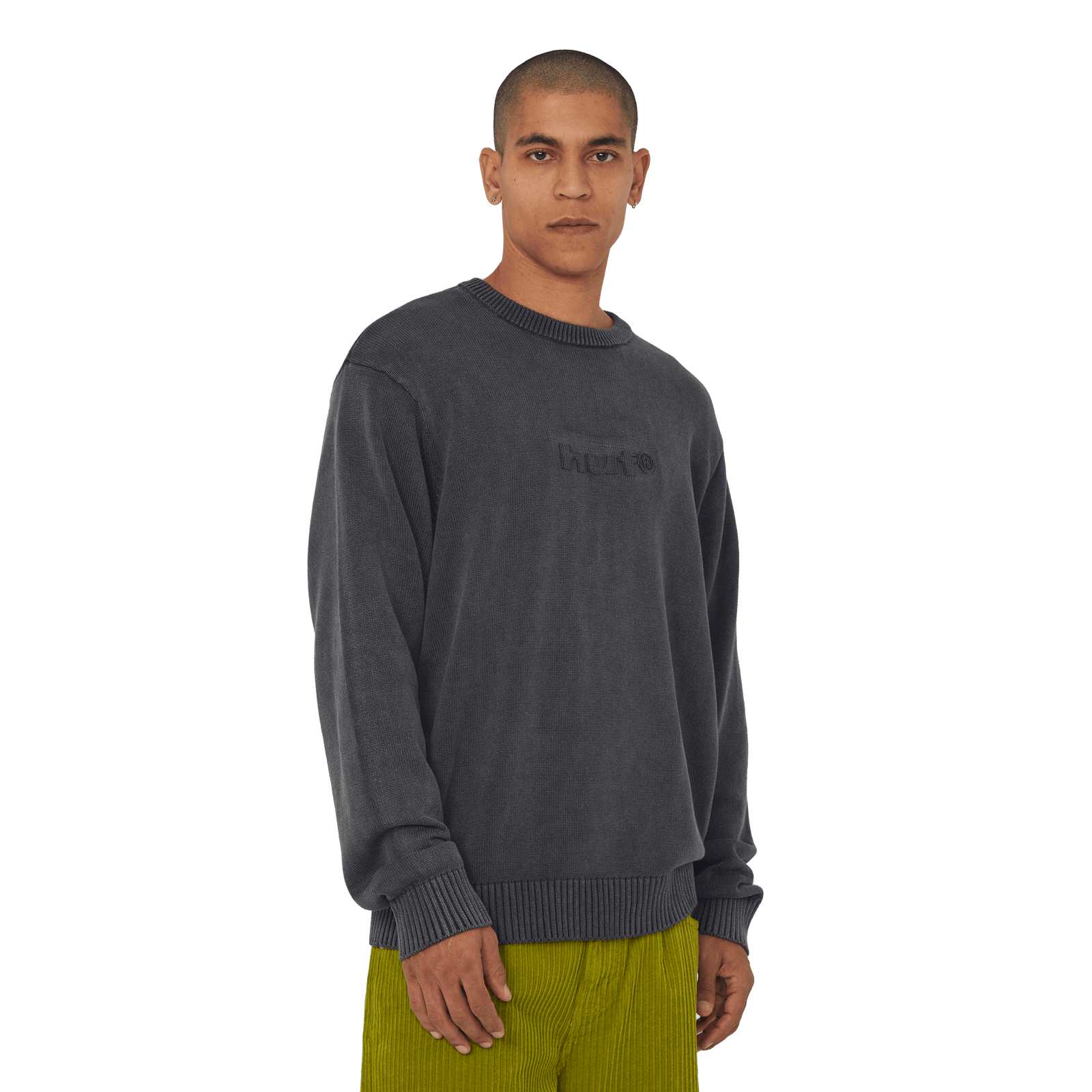 huf felpe Pacific Wash Embossed Crewneck