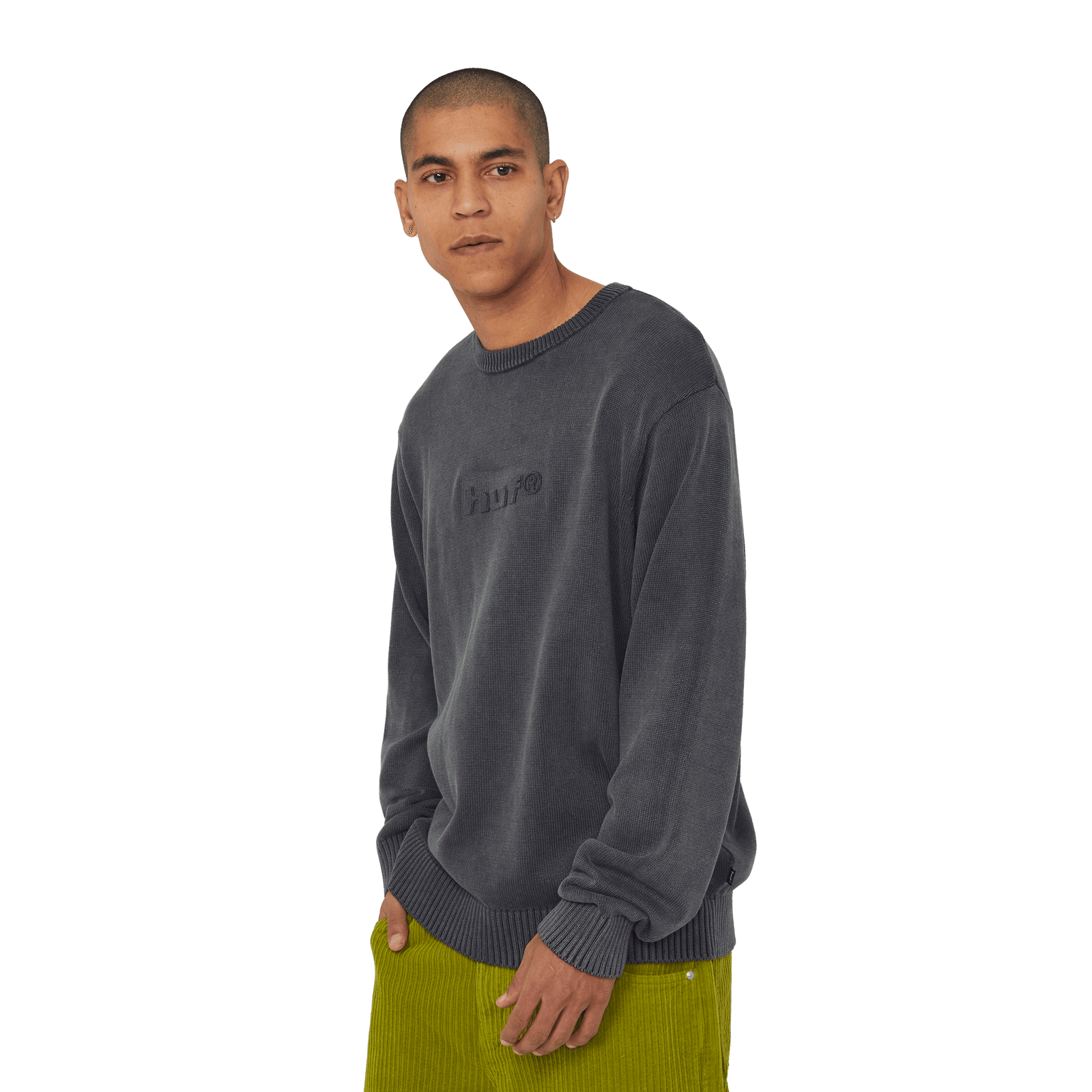 huf felpe Pacific Wash Embossed Crewneck