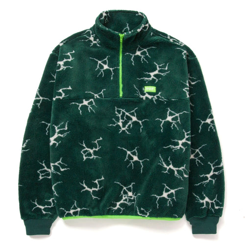 felpe huf QUAKE SHERPA 1/4 ZIP - FOREST GREEN