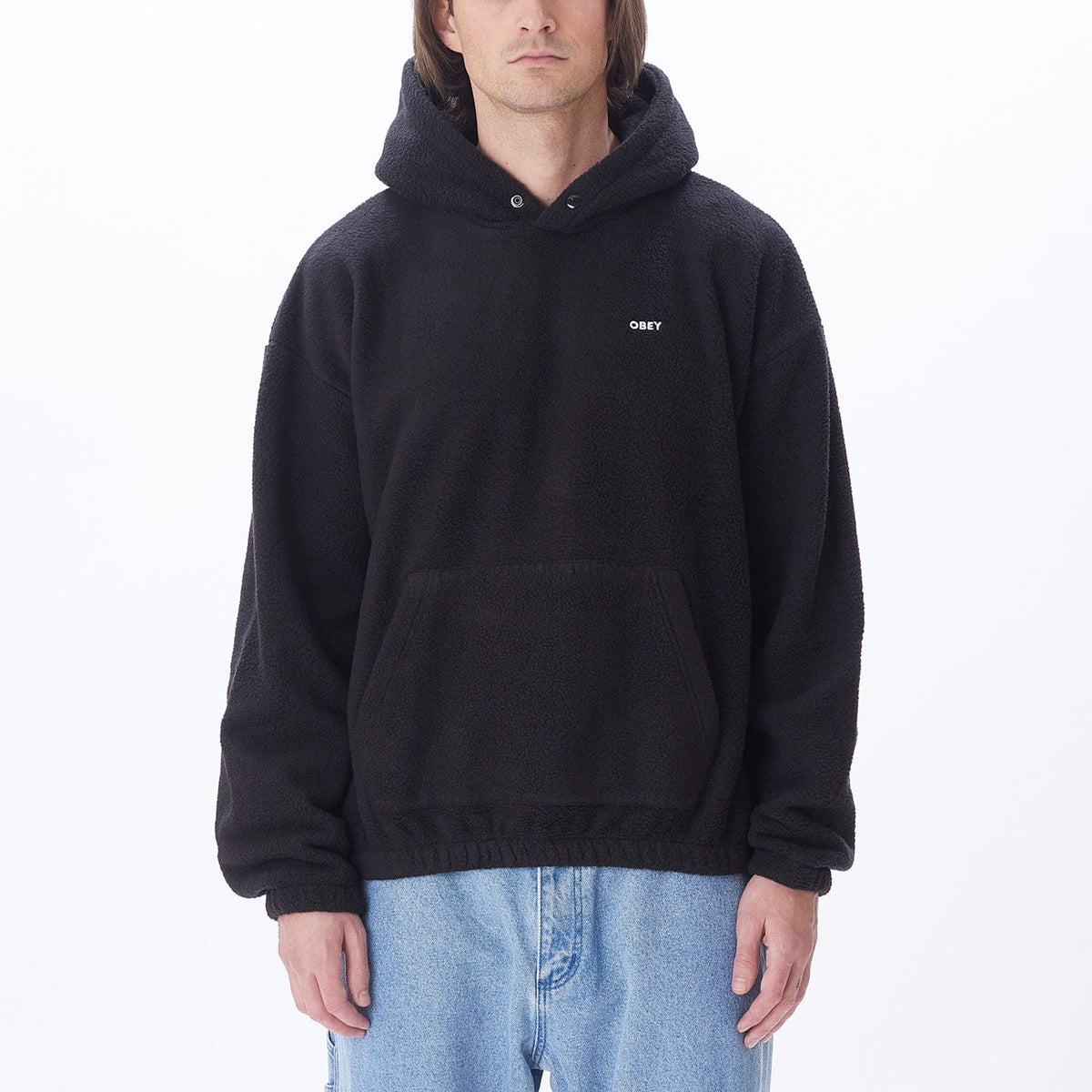 obey felpe BOLD POLAR FLEECE HOOD