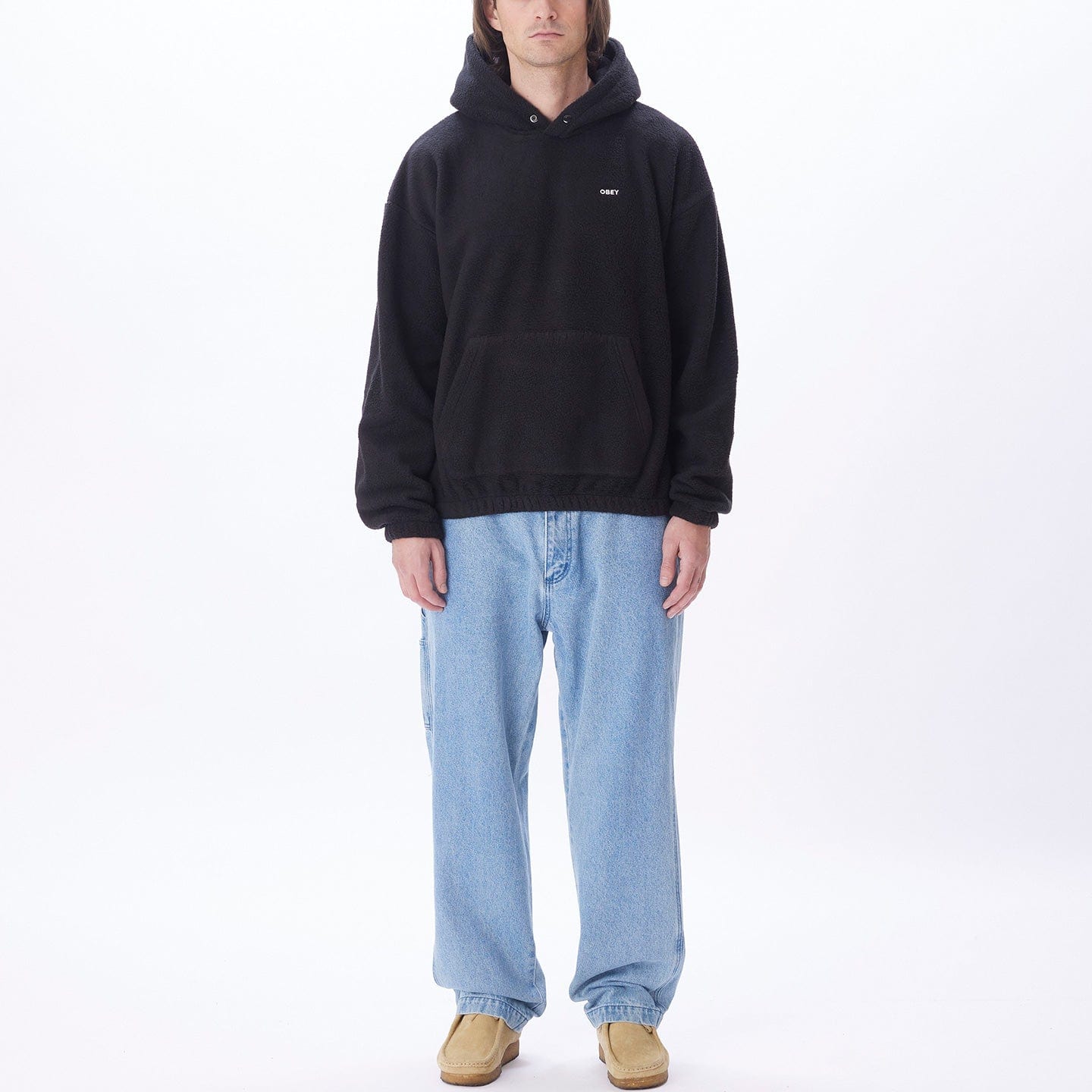 obey felpe BOLD POLAR FLEECE HOOD