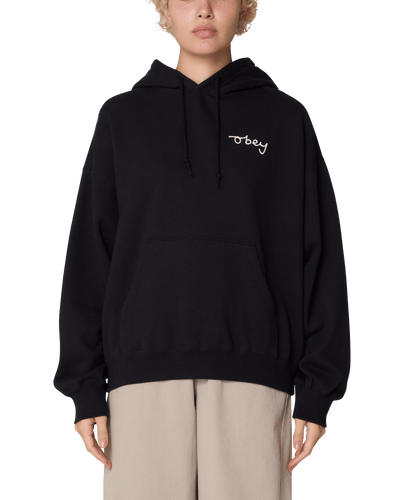 felpe obey CHAINSTITCH BAGGY RELAXED HOOD FLEECE