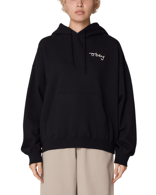 obey Chainstitch Baggy Relaxed Hood Fleece foto 1