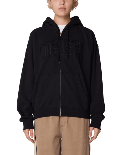 felpe obey COLLEGIATE BAGGY RELAXED ZIP HOOD FLEECE