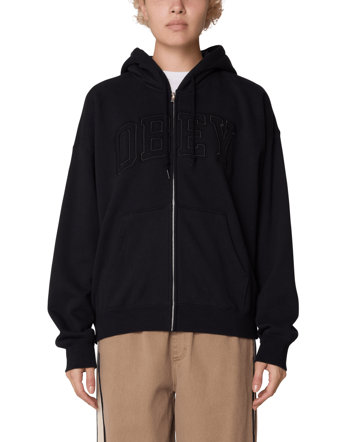 obey felpe Collegiate Baggy Relaxed Zip Hood Fleece