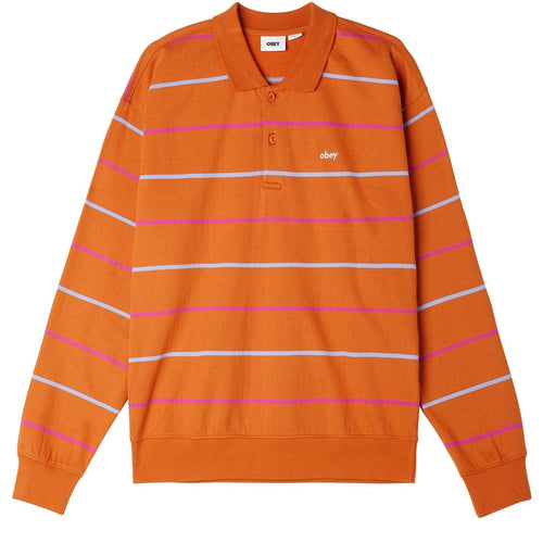 felpe obey COMPLETE POLO SWEATSHIRT SPECIALTY FLEECE - BOMBAY BROWN MULTI