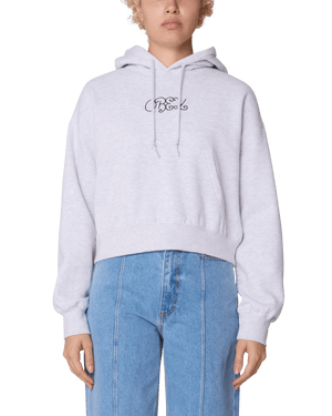 Handwriting Cropped Hood Fleece