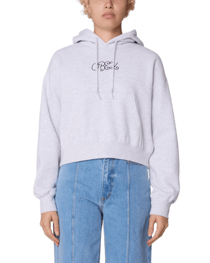 Handwriting Cropped Hood Fleece