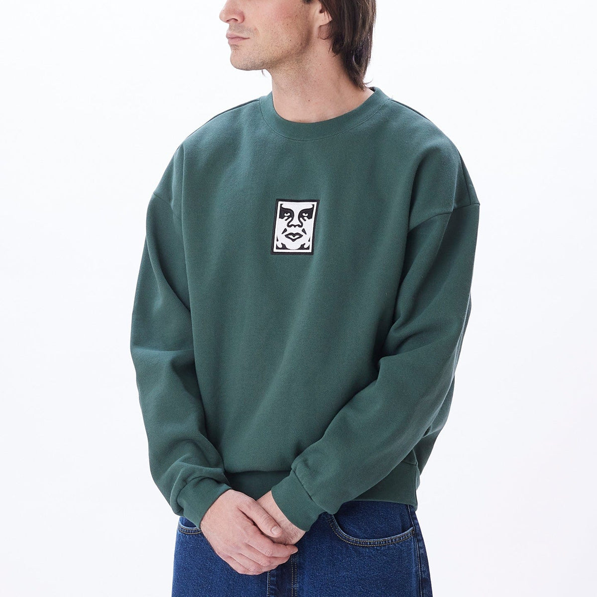 obey felpe ICON EXTRA HEAVY CREW II FLEECE