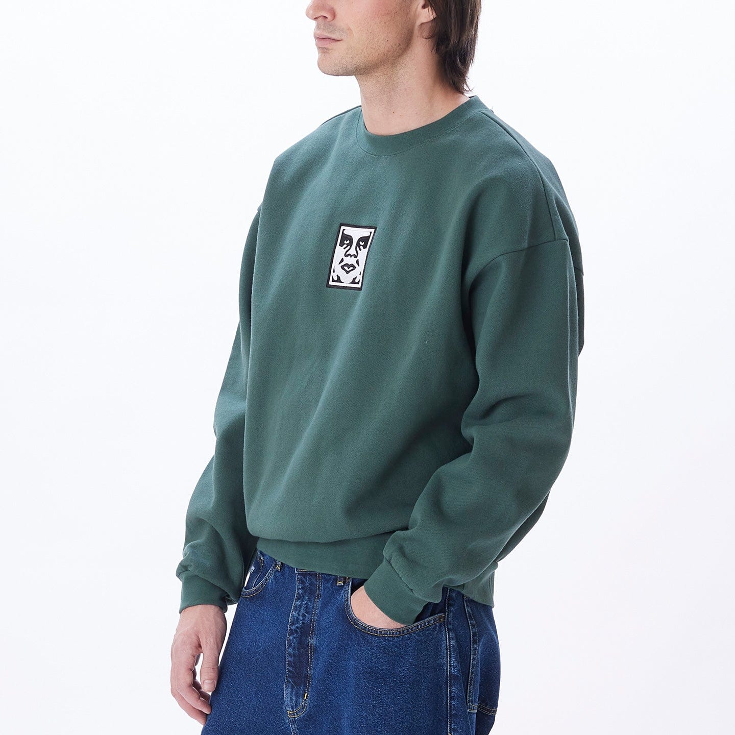 obey felpe ICON EXTRA HEAVY CREW II FLEECE