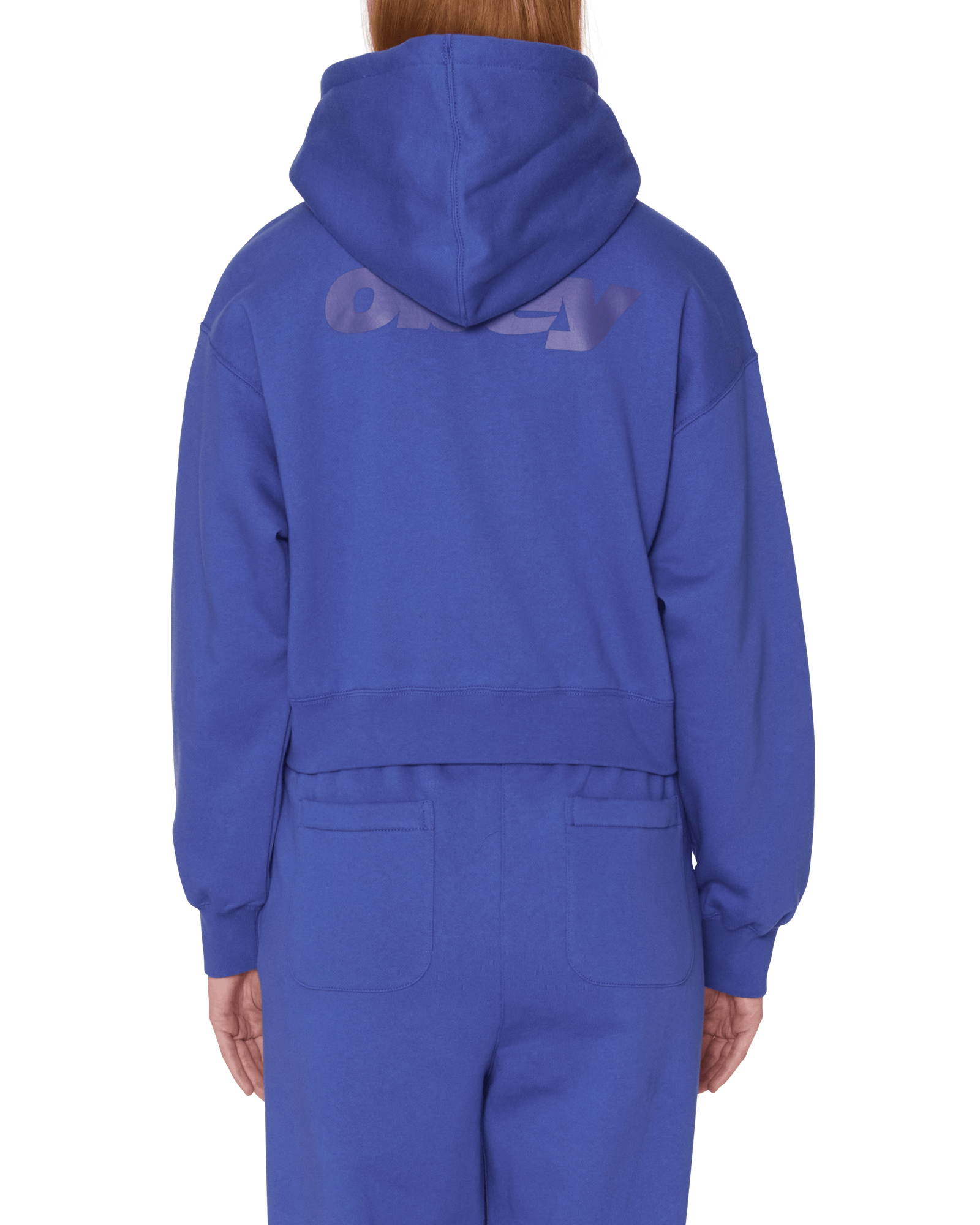 obey felpe League Cropped Zip Hood Fleece