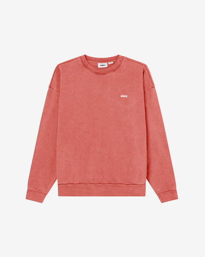 felpe obey LOWERCASE PIGMENT CREW FLEECE