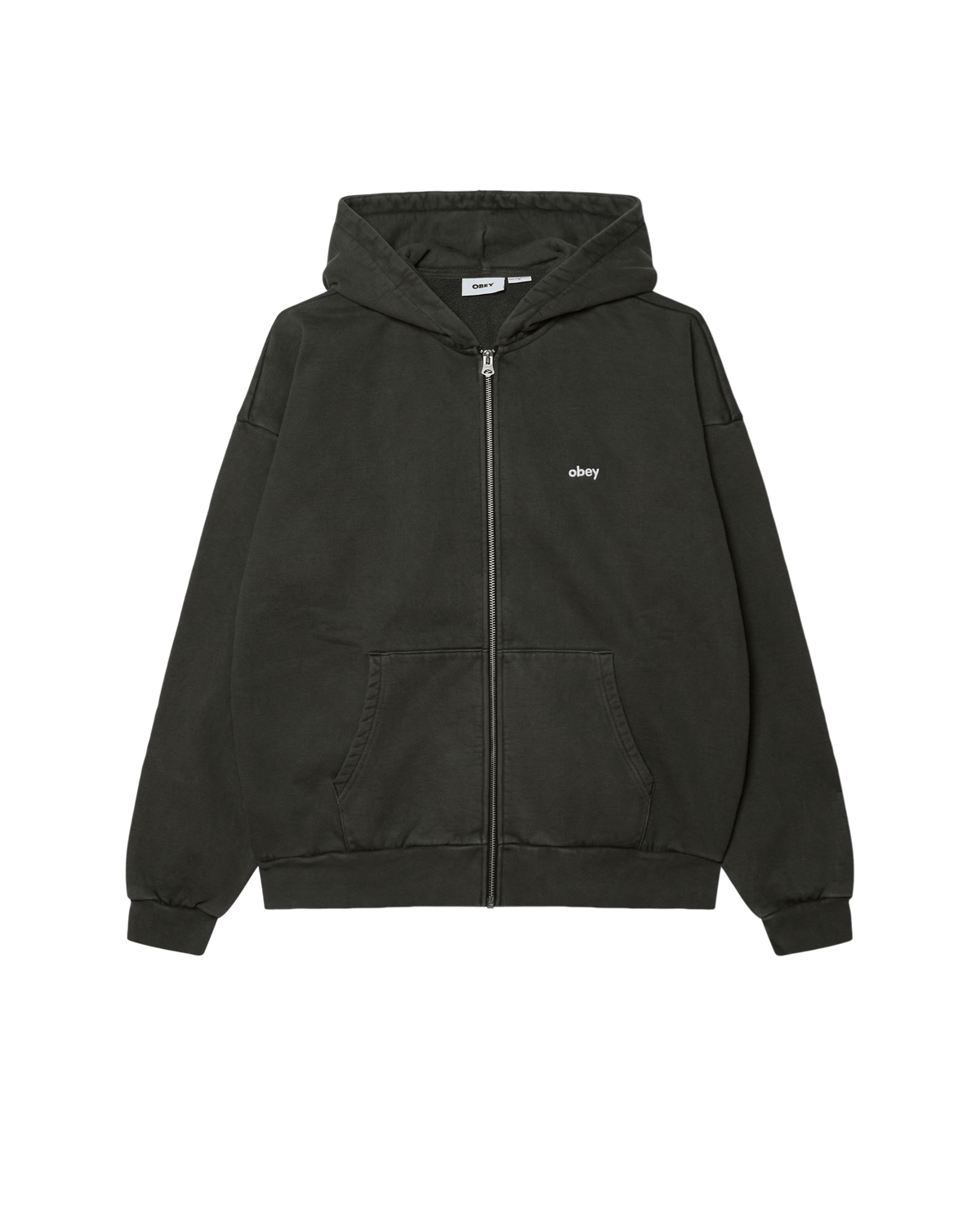 obey felpe Lowercase Pigment Zip Hood Fleece