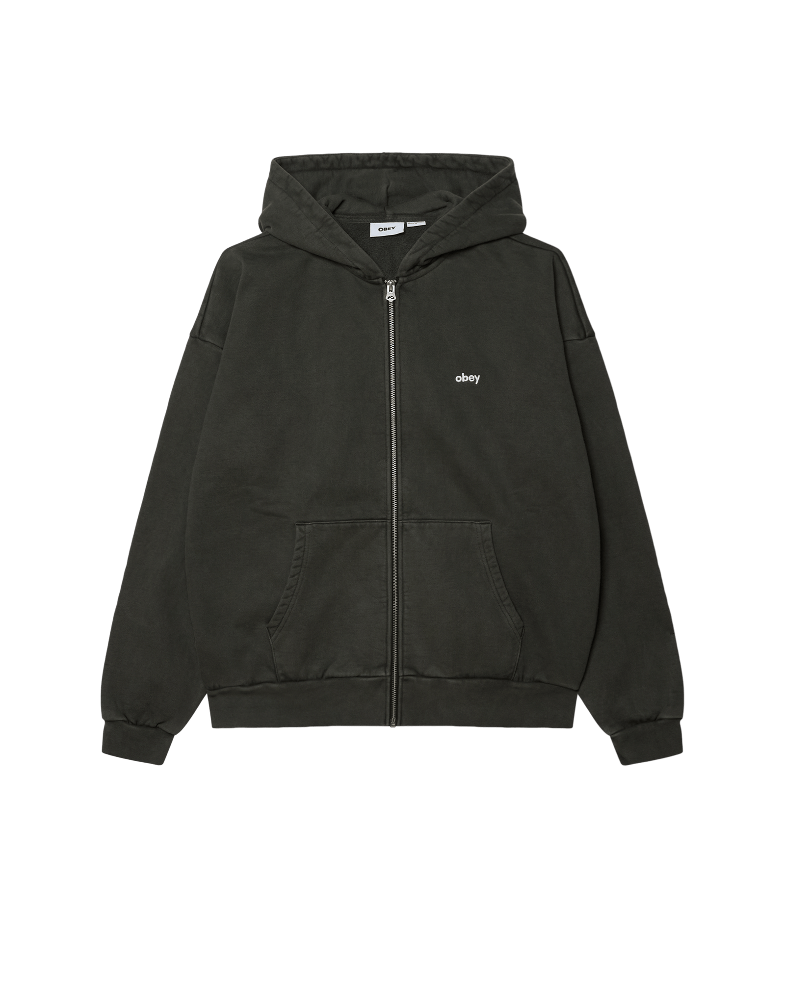obey felpe Lowercase Pigment Zip Hood Fleece