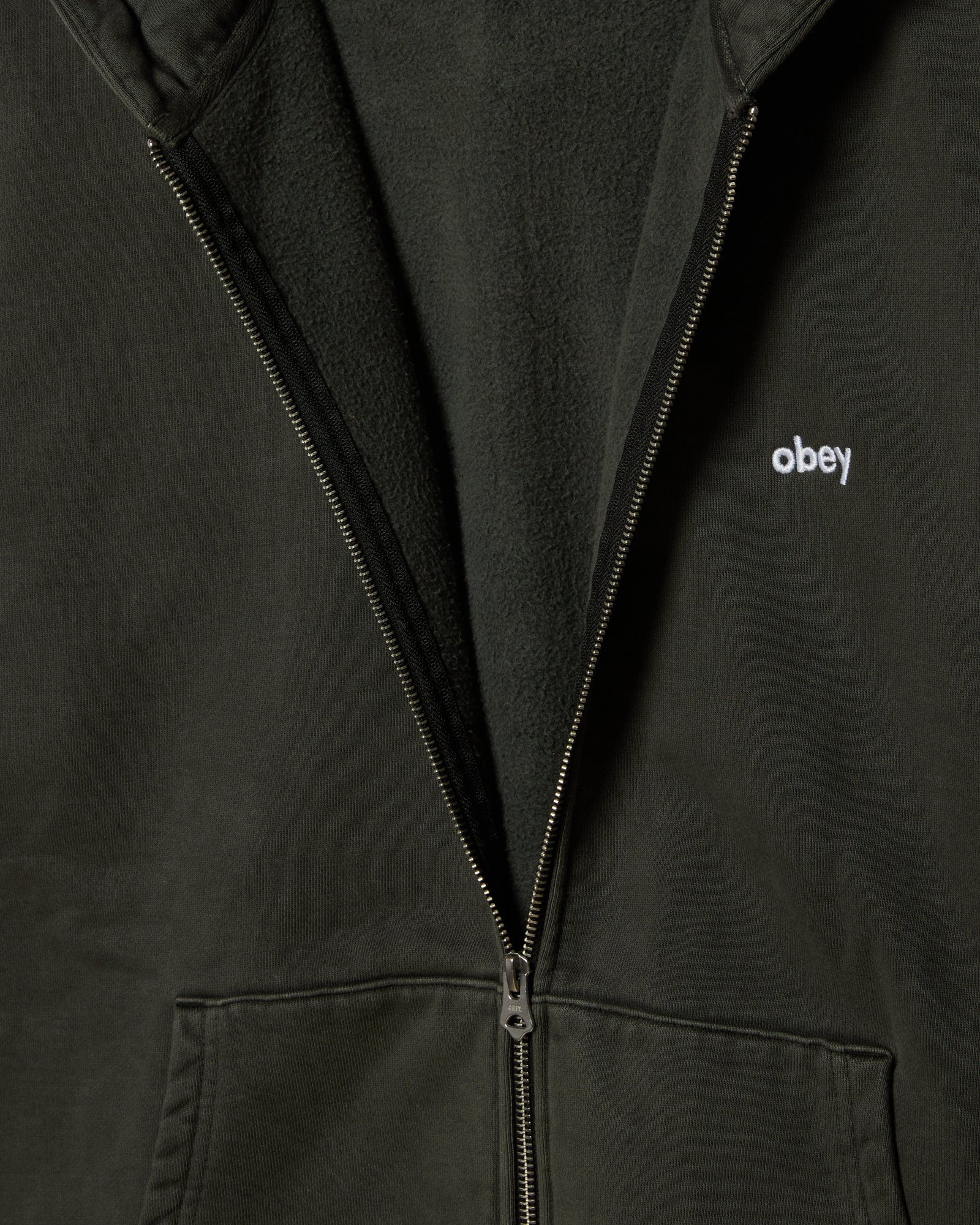 obey felpe Lowercase Pigment Zip Hood Fleece