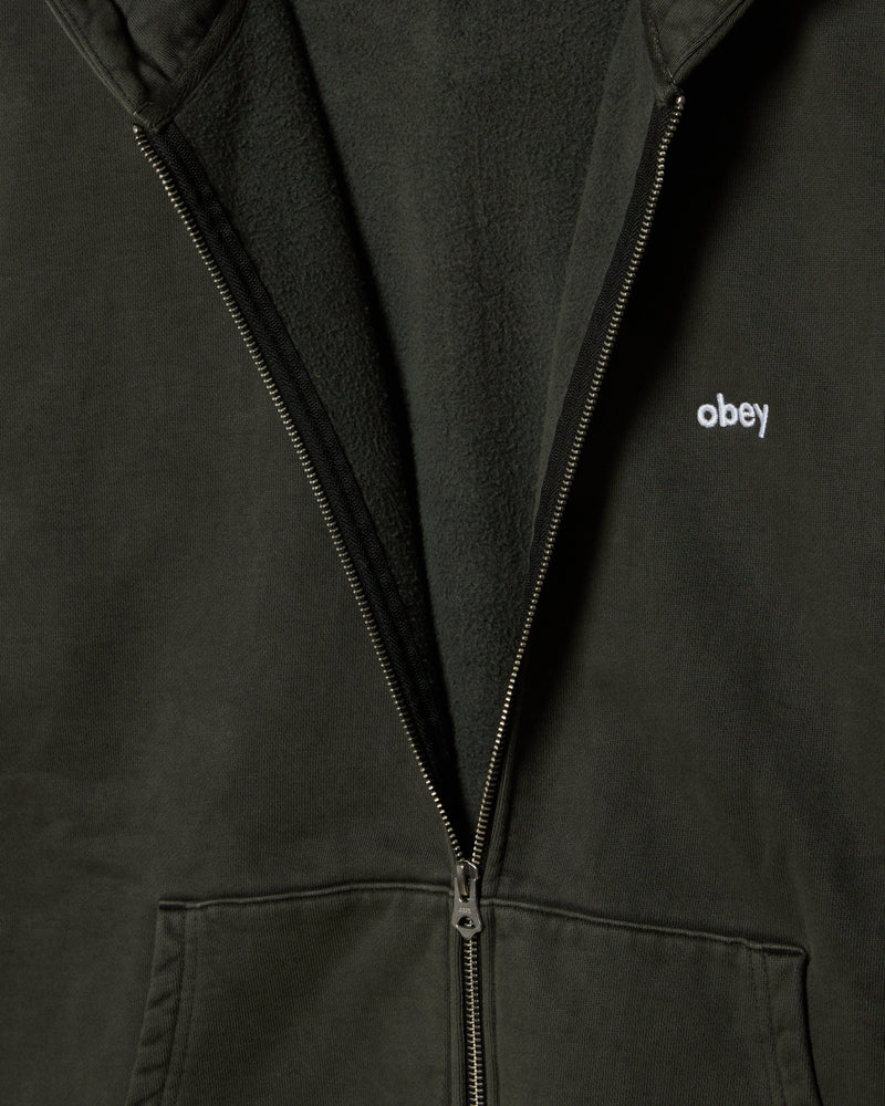 obey felpe Lowercase Pigment Zip Hood Fleece