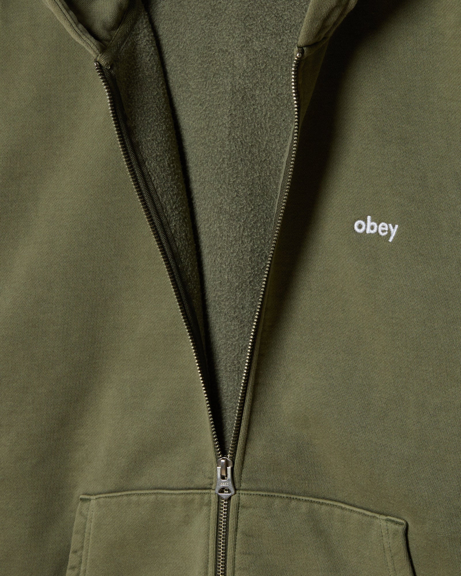obey felpe Lowercase Pigment Zip Hood Fleece