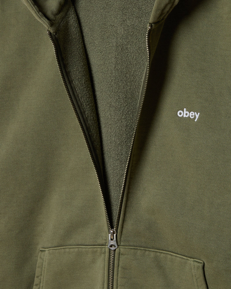 obey felpe Lowercase Pigment Zip Hood Fleece
