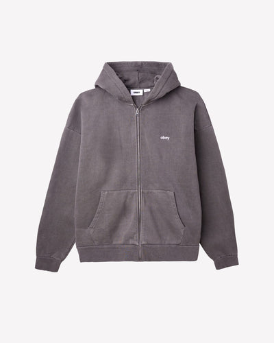 felpe obey LOWERCASE PIGMENT ZIP HOOD FLEECE