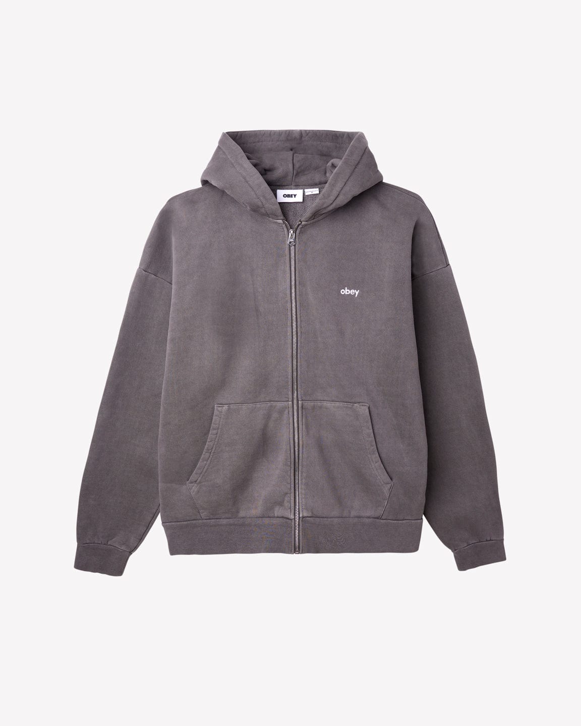obey felpe Lowercase Pigment Zip Hood Fleece