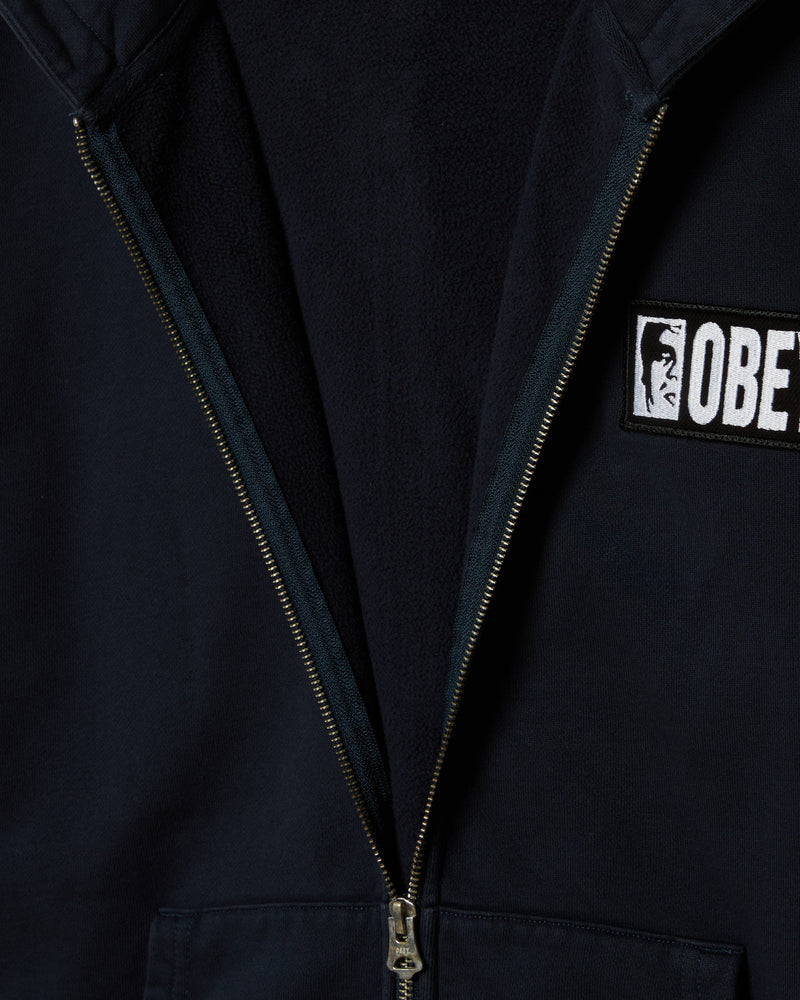 obey felpe Margin Faded Zip Hood Fleece