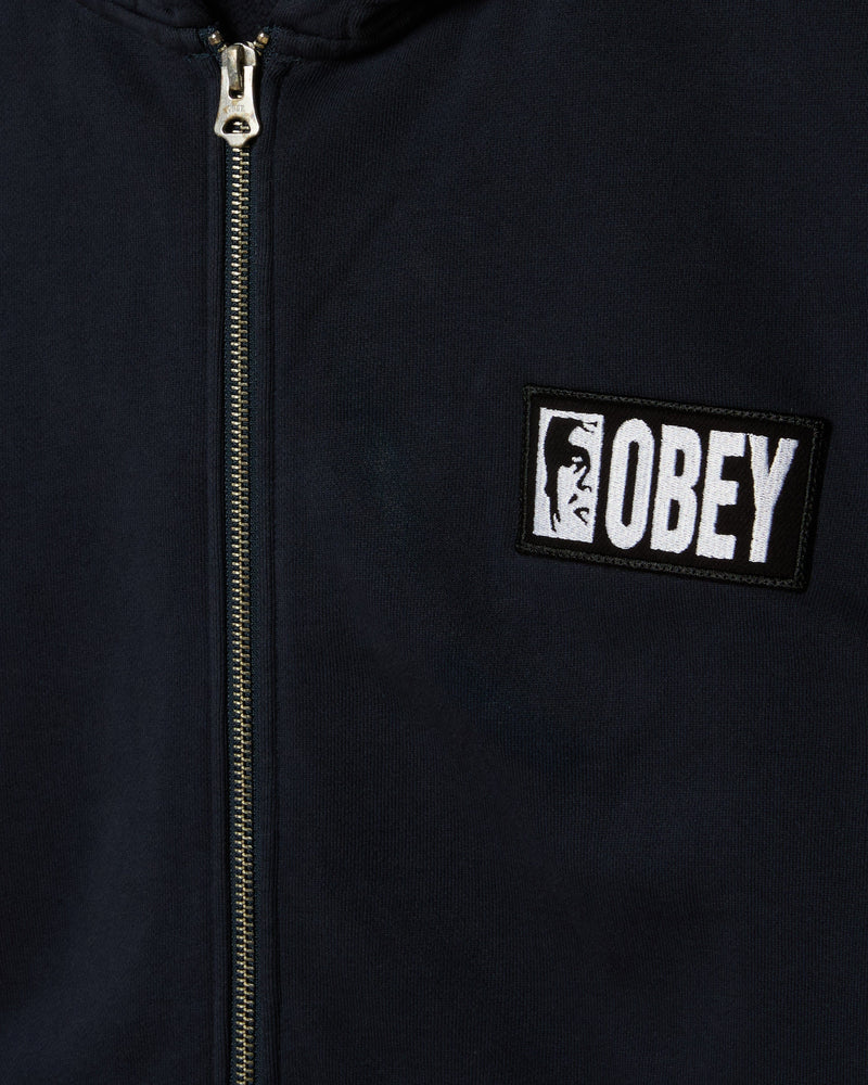 obey felpe Margin Faded Zip Hood Fleece