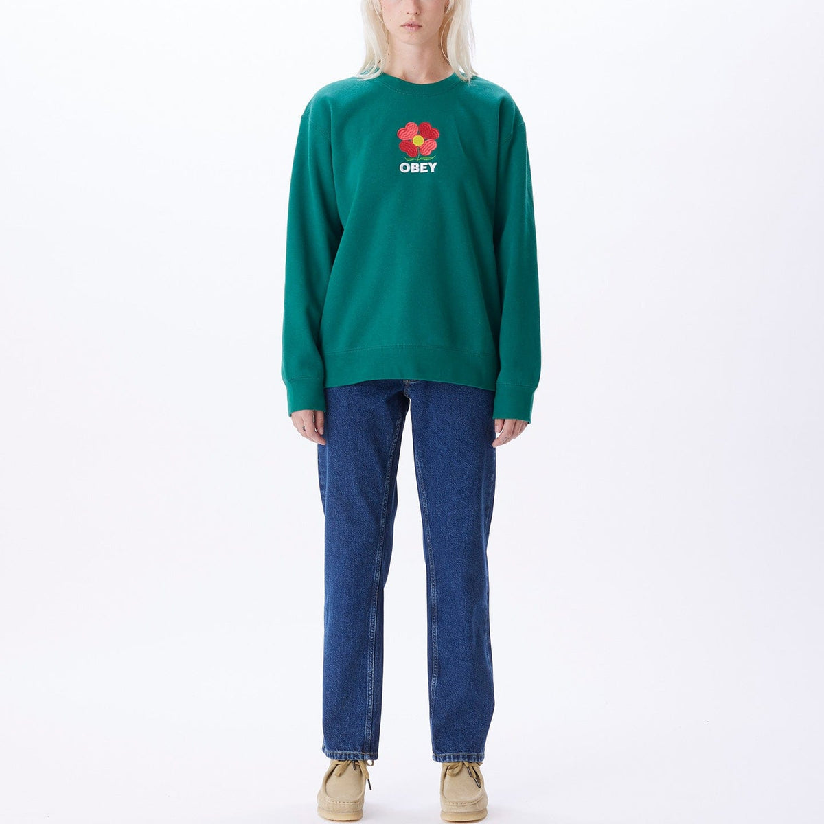 obey felpe OBEY AMELIA CREW FLEECE