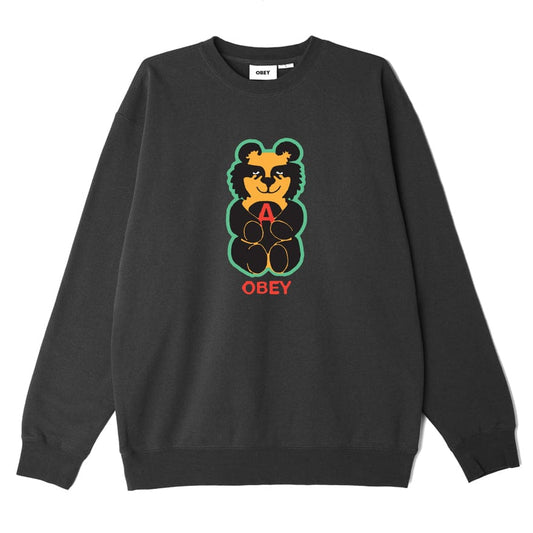 obey OBEY BEAR ICON PREMIUM CREW FLEECE - BLACK foto 1