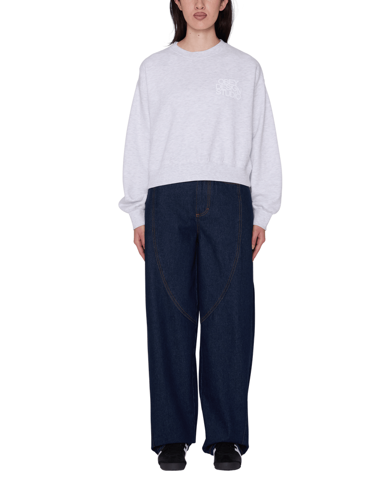 obey felpe Obey Design Studio Cropped Crew Fleece
