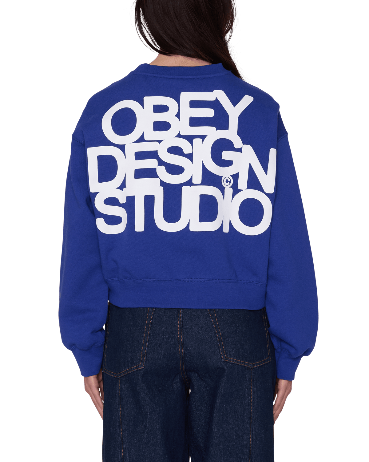 obey felpe Obey Design Studio Cropped Crew Fleece