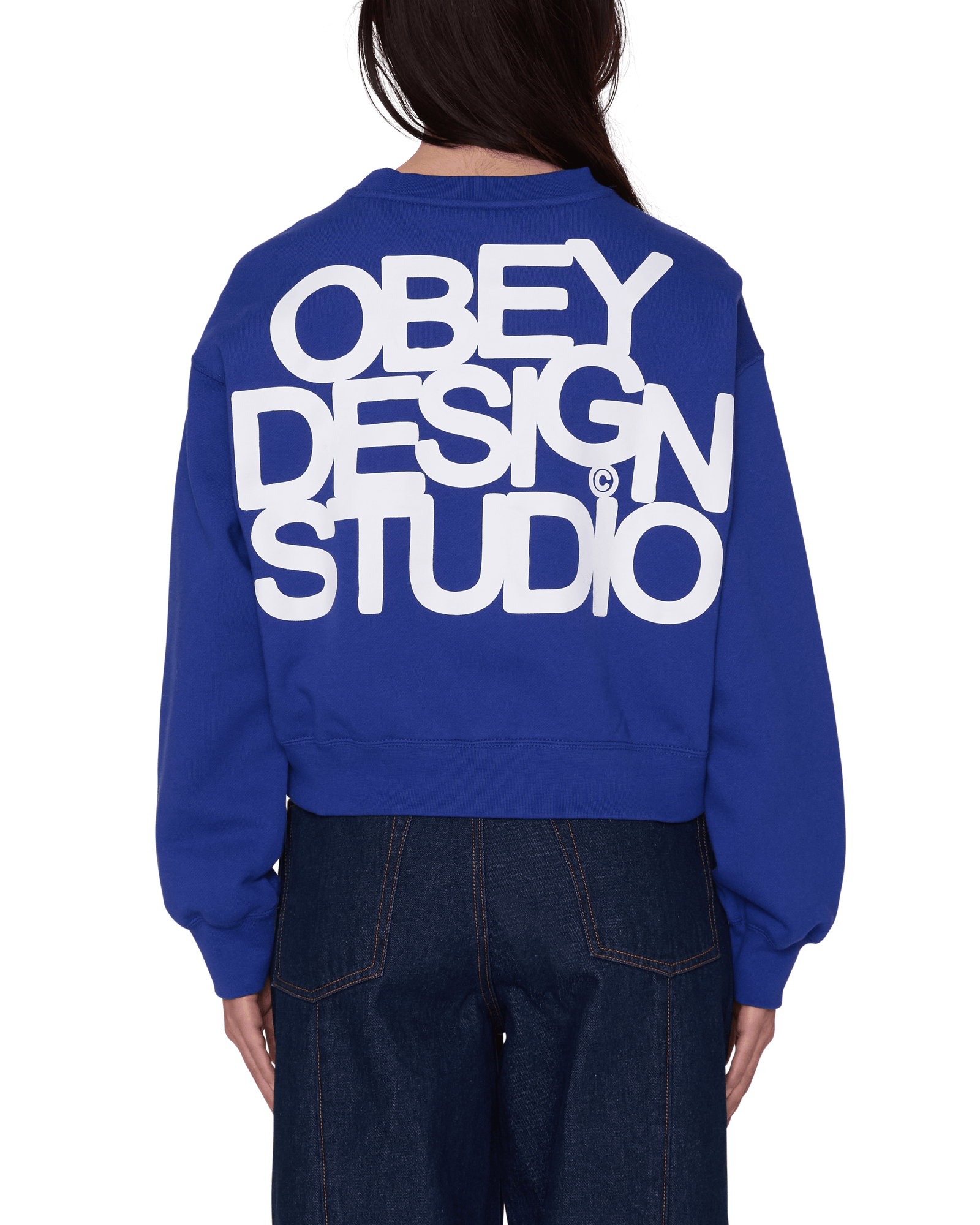 obey felpe Obey Design Studio Cropped Crew Fleece