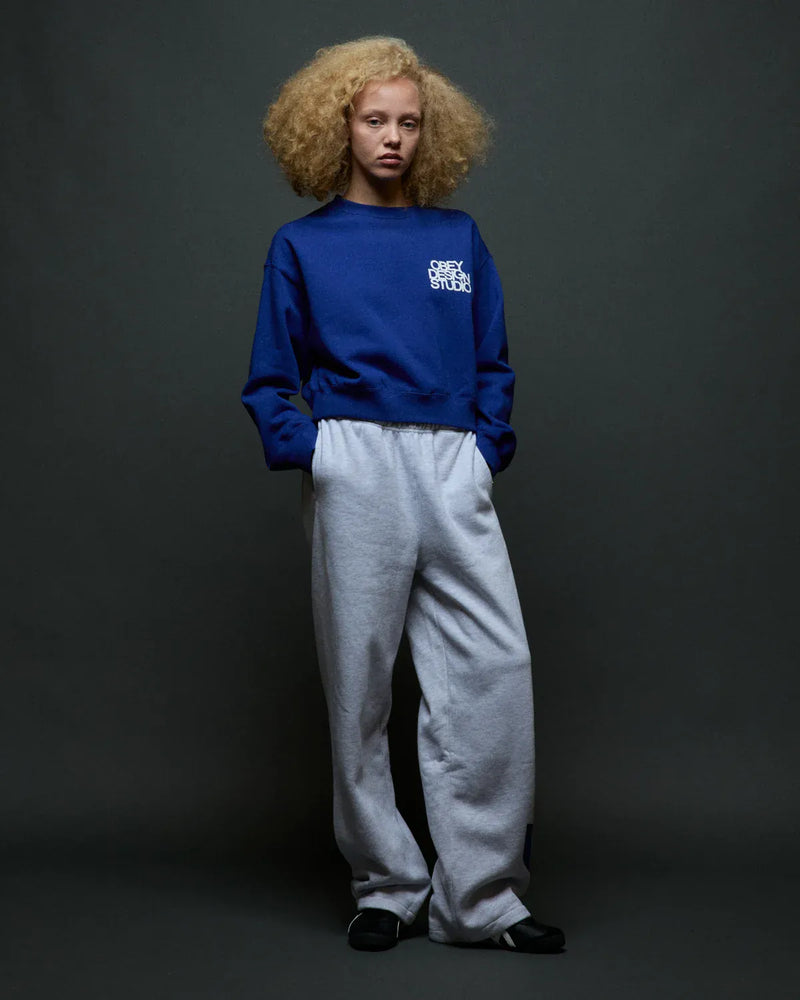 obey felpe Obey Design Studio Cropped Crew Fleece