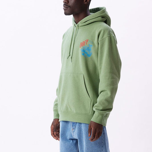 obey OBEY HAMMER GLOBE PREMIUM HOOD FLEECE - JADE foto 5