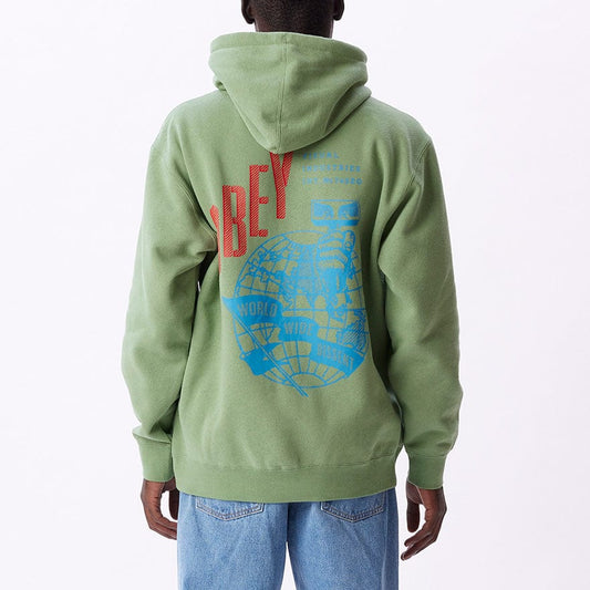 obey OBEY HAMMER GLOBE PREMIUM HOOD FLEECE - JADE foto 4