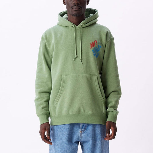 obey OBEY HAMMER GLOBE PREMIUM HOOD FLEECE - JADE foto 3