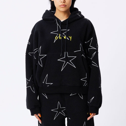 felpe obey STARGAZE HOOD SPECIALTY FLEECE - BLACK