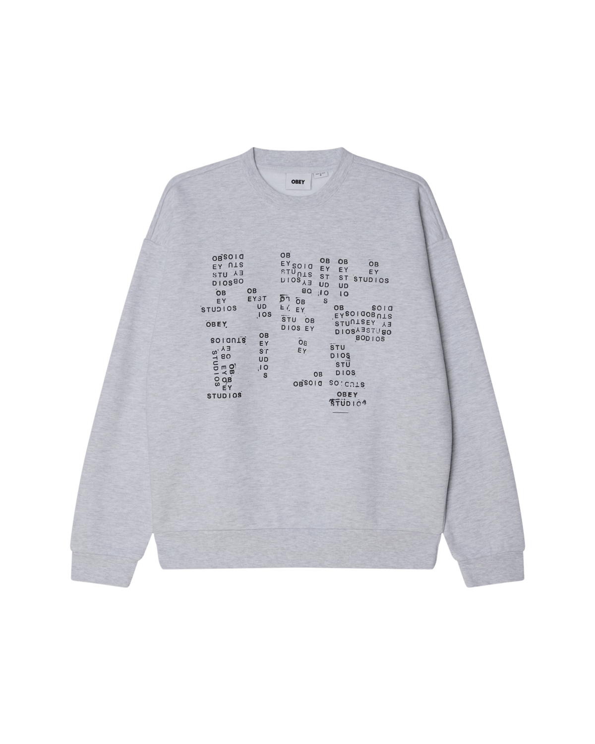 obey felpe Studios Stamp Extra Heavy Crew Fleece