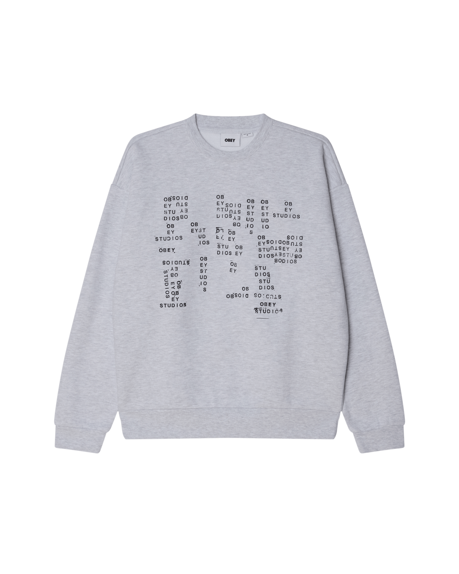 obey felpe Studios Stamp Extra Heavy Crew Fleece