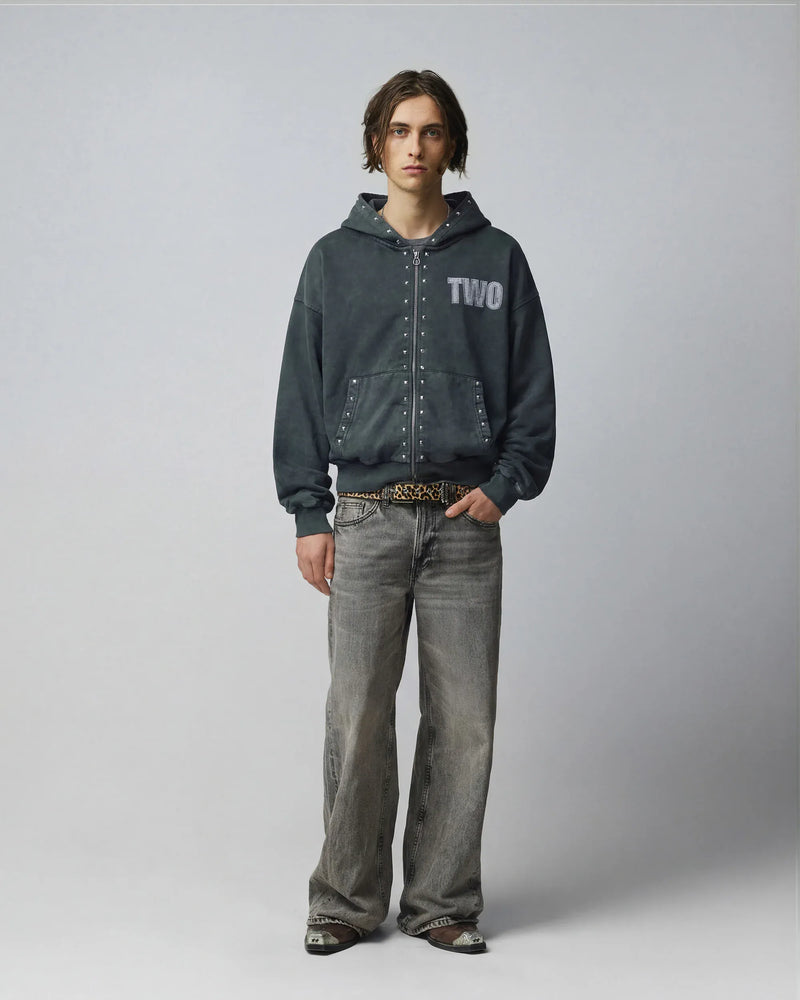 two jeys felpe Studded Zipper