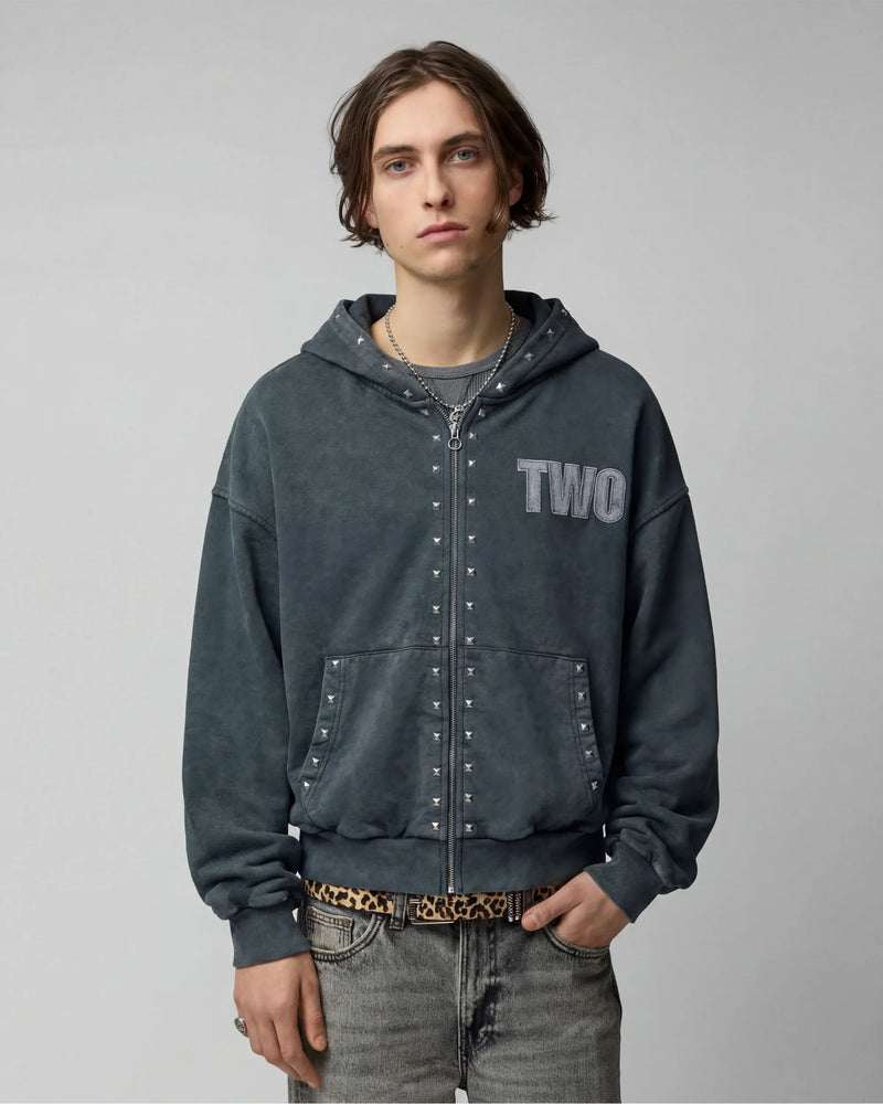 two jeys felpe Studded Zipper